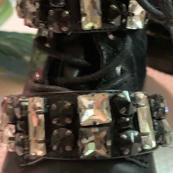 ZARA Leather Embellished Biker Boots SZ aus 5 as new biker goth dress style Rare - Picture 6 of 16